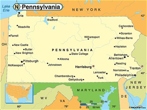 Pennsylvania Political Map By From Worlds Largest