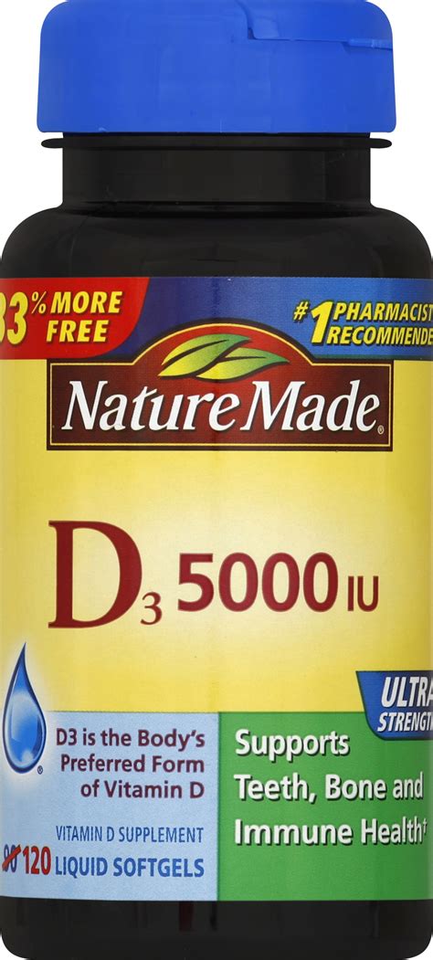 Upc 031604028107 Nature Made Vitamin D3 5000 Iu 120 Liquid Softgels