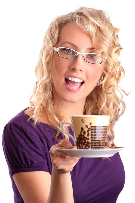 Beautiful Blonde Gives Coffee Free Stock Photos Stockfreeimages