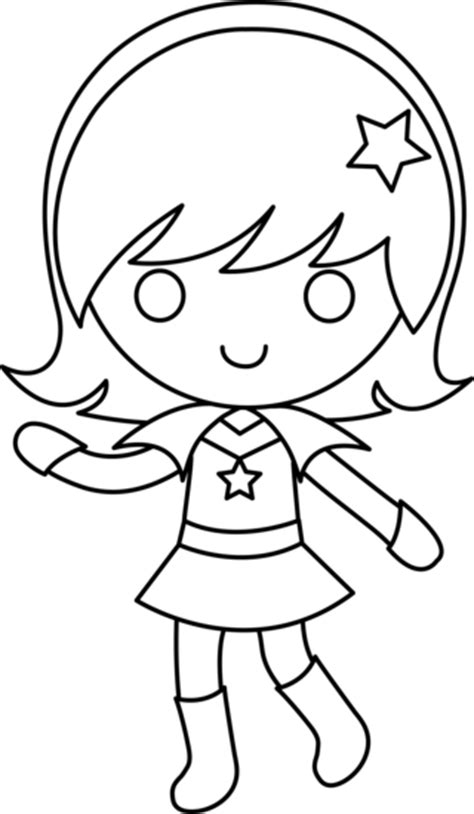 Cute Girl Clipart Black And Whitw Clipground