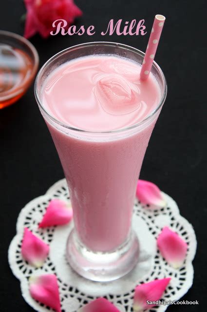 sandhiya s cookbook rose milk with homemade rose syrup rose milk summer drinks