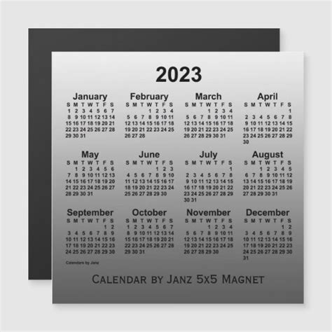 2023 Faded White Calendar By Janz 5x5 Magnet