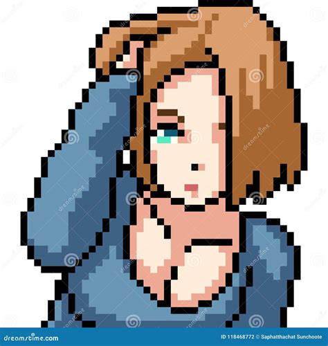 Anime Pixel Girl Stock Illustrations Anime Pixel Girl Stock