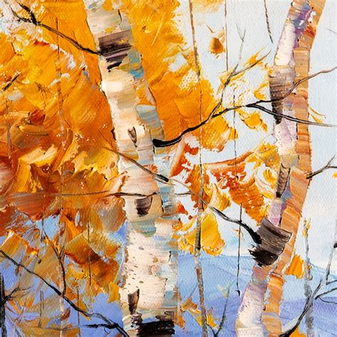 Original Autumn Birch Landscape Painting Oil On Canvas Etsy