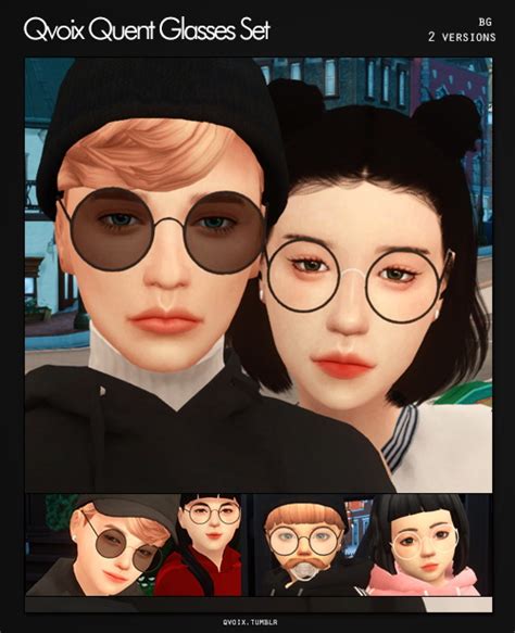 Quent Glasses Set At Qvoix Escaping Reality Sims 4 Updates