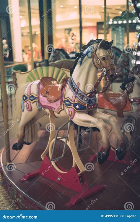 Carousel Horse On A Carnival Merry Go Round Stock Image Image Of