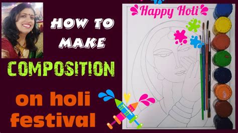 How To Make Composition On Holi Festival Composition Painting Holi
