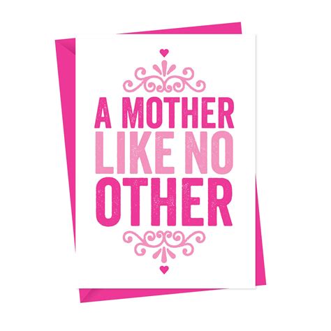 A Mother Like No Other Mothers Day Card Mothers Day Greeting Card