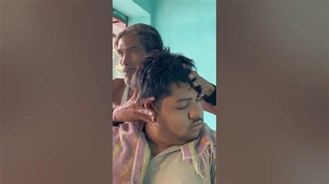 70 years old barber💈street head massage asmr youtube