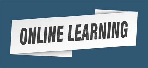 Online Learning Banner Template Ribbon Label Sign Sticker Stock