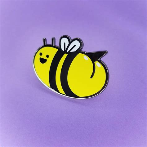 Bee Booty Pin Hard Enamel Bug Pin Cute Bumblebee Lapel Pin Etsy