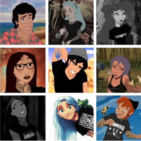 Modern Day Disney People Punk Disney Characters Goth Disney Hipster
