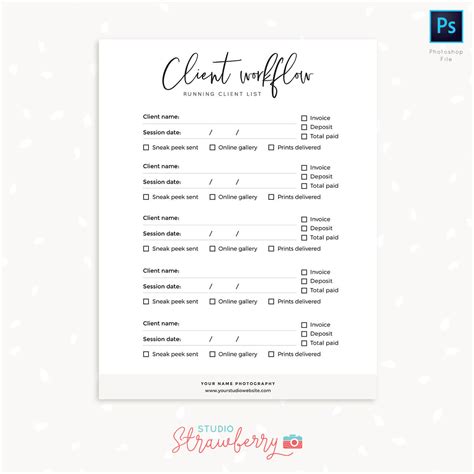 Client Workflow Chart For Photographers Strawberry Ki