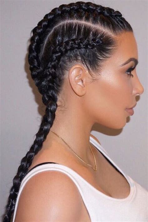 Kim's most recent snapchat video shows the star running her fingers through her new blonde, beaded cornrows. Pin by Tabitha Gandy on Hair | Kim kardashian hair ...