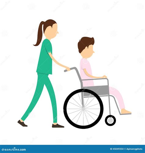 Cuidados E Pacientes Na Cadeira De Rodas No Hospital Ilustra O Do