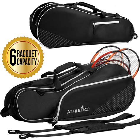 Buy Athletico 6 Racquet Tennis Bag Padded To Protect Rackets