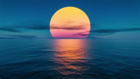 1366x768 Resolution Outrun Sunset At The Ocean 1366x768 Resolution