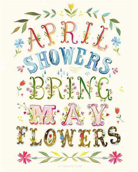 April Showers Art Print Inspirational Wall Art Hand Etsy April