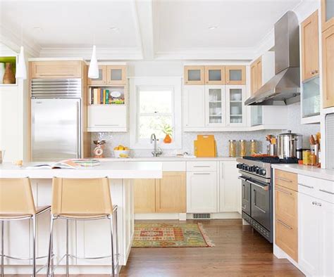 Lighting hugely influences how a paint color looks in a space, so be sure to observe the shade throughout the day for kitchen cabinets, mundwiller recommends using a paint that has a sheen to it and will dry to a hard, smooth finish that can withstand everyday. Two-Tone Kitchen Cabinets
