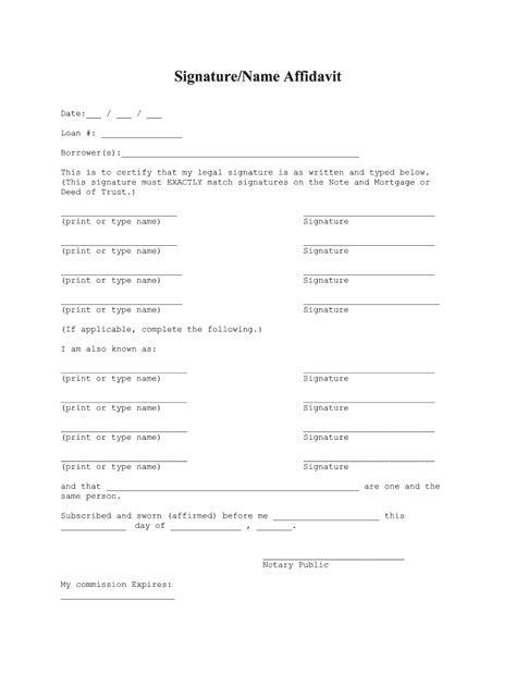 Name Affidavit Form Pdf Fill Online Printable Fillable Blank