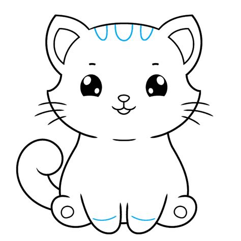 How To Draw A Cute Cartoon Cat Easy Drawing Guides