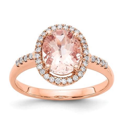 14k Rose Gold Morganite And Diamond Ring