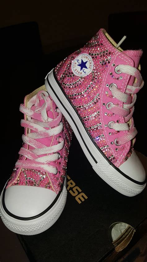 Girls Custom Bling Converse High Top Pink Any Color Adult Etsy