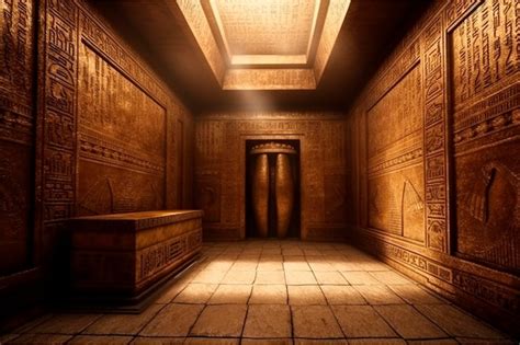 Premium Ai Image A Hidden Chamber With Hieroglyphics On The Walls