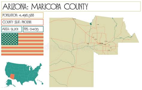 Map Of Maricopa County In Arizona Usa Stock Vector Illustration Of