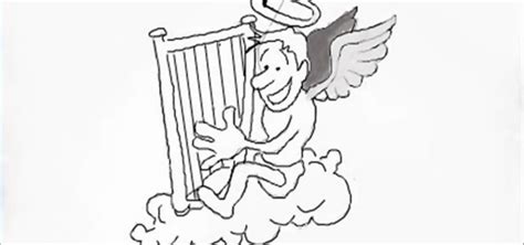 How To Draw A Funny Cartoon Angel Drawing And Illustration