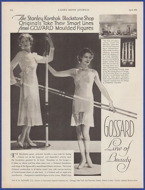 Vintage 1931 Gossard Blackstone Gowns Lingerie Print Ad 30s Ebay