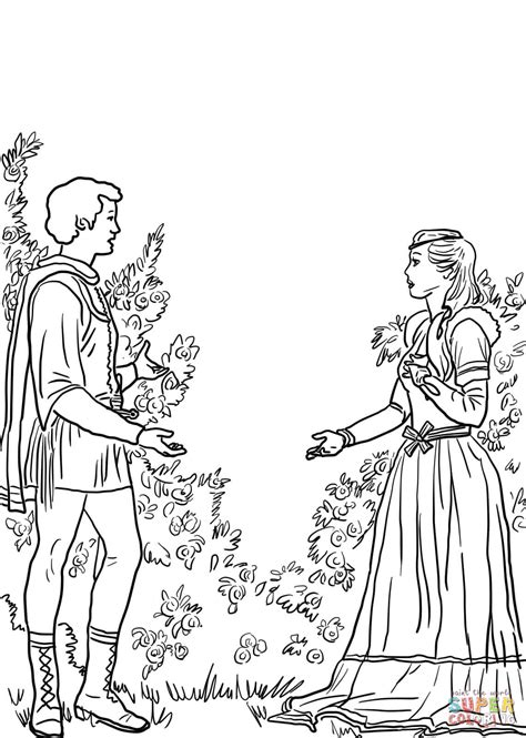 Romeo And Juliet In The Garden Coloring Page Free Printable Coloring