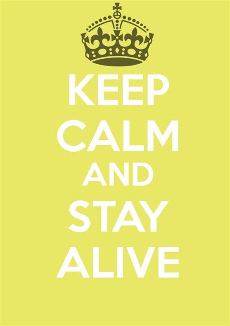 Keep Calm And Stay Alive Keep Calm Calm Quotes Keep Calm Quotes