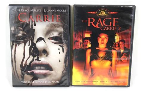 Carrie And Carrie 2 The Rage Horror Dvd Lot Chloe Grace Moretz Amy Irving