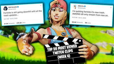 Top 50 Fortnite Season 4 Most Viewed Twitch Clips Week 6 Youtube