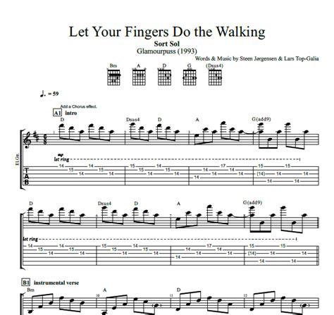 Let Your Fingers Do The Walking · Sort Sol Guitar Bass Tabs
