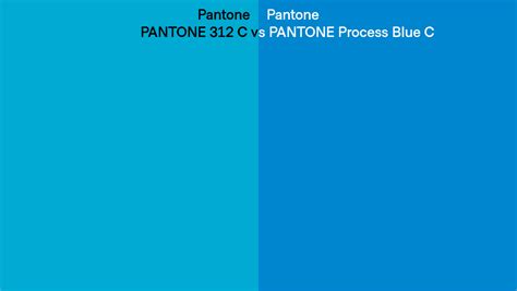 Pantone 312 C Vs Pantone Process Blue C Side By Side Comparison