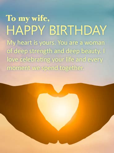This article contains 50 of the best sweet love messages for her to make her smile with funny romantic love images that'll definitely bring out that beautiful look off her face. Let's Celebrate! Happy Birthday Wishes Card for Wife ...