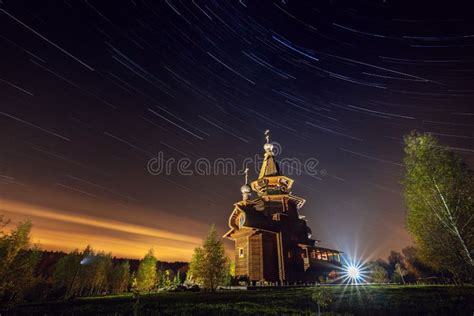 Orthodox Church Under The Starry Sky Stock Image Image Of Earth