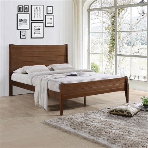 Noble House Devonshire Rustic Wood Queen Platform Bed In Walnut Cymax