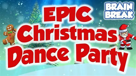 An Animated Christmas Dance Party With Santa Clause And Gingerbreads
