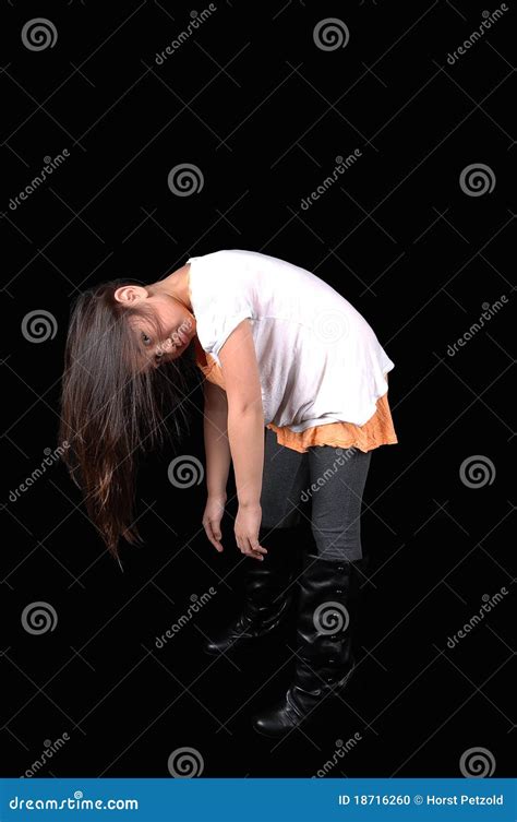 Girl Bending Over Stock Photo Image Of Bending Isolated 18716260