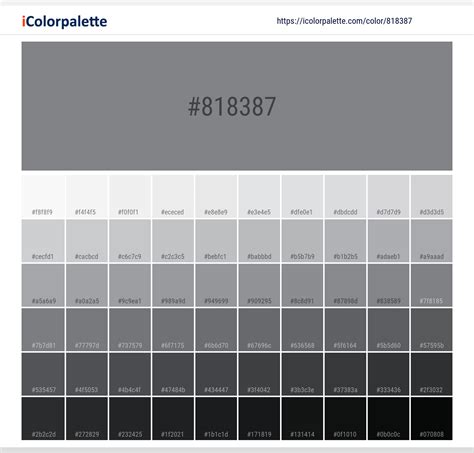 Pantone Cool Gray 10 U Color Hex Color Code 818387 Information Hsl