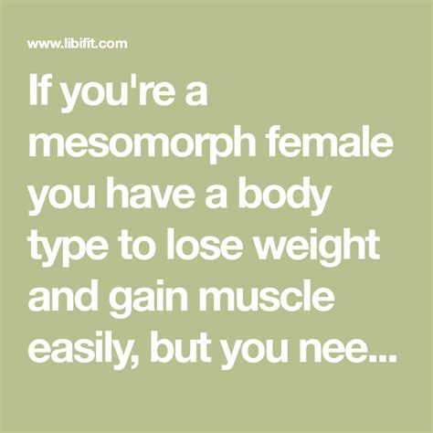 7 Day Proven Diet And Exercise Plan For The Mesomorph Female How To