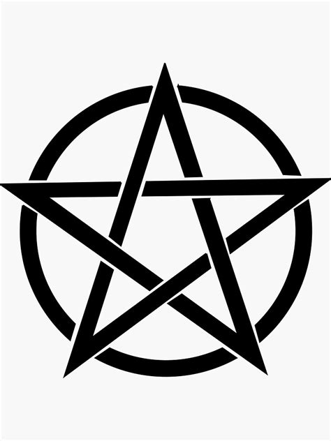 Pentagram In Circle Sticker By Benjiking Redbubble