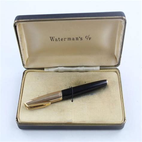 Sold Price Vintage Waterman Cf Black Fountain Pen W Rolled Gold Cap