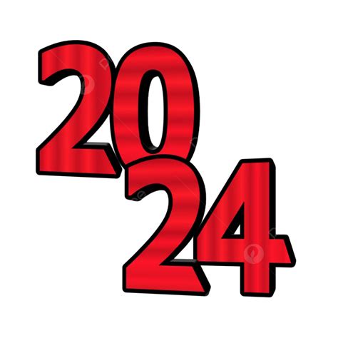 Año Nuevo Rojo Y Negro 2024 Vector Png 2024 Año Nuevo 2024 Año