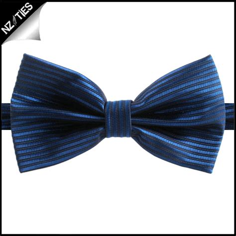 Navy Blue Black Stripes Bow Tie Nz Ties
