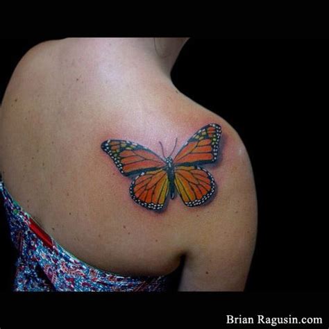 Monarch Butterfly Tattoo By Brian Ragusin Butterfly Tattoo On Shoulder Monarch Butterfly