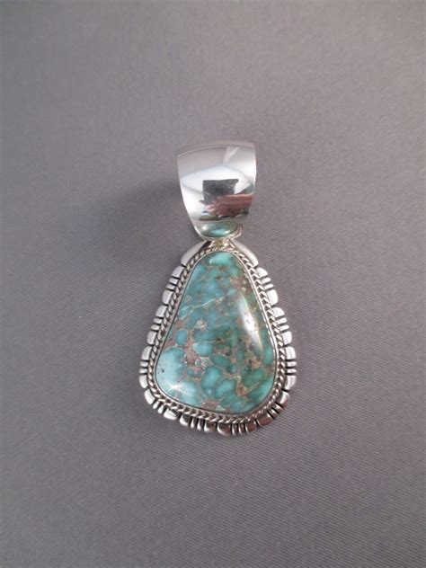 Sterling Silver And Royston Turquoise Pendant Two Grey Hills